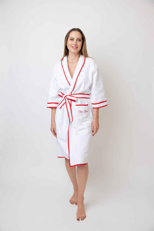 The front of The Happily Eva After Collection Roberta Bathrobe