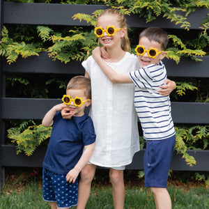Marlowe, Major, and Mateo Martino wear The Happily Eva After Collection Major Sunnies