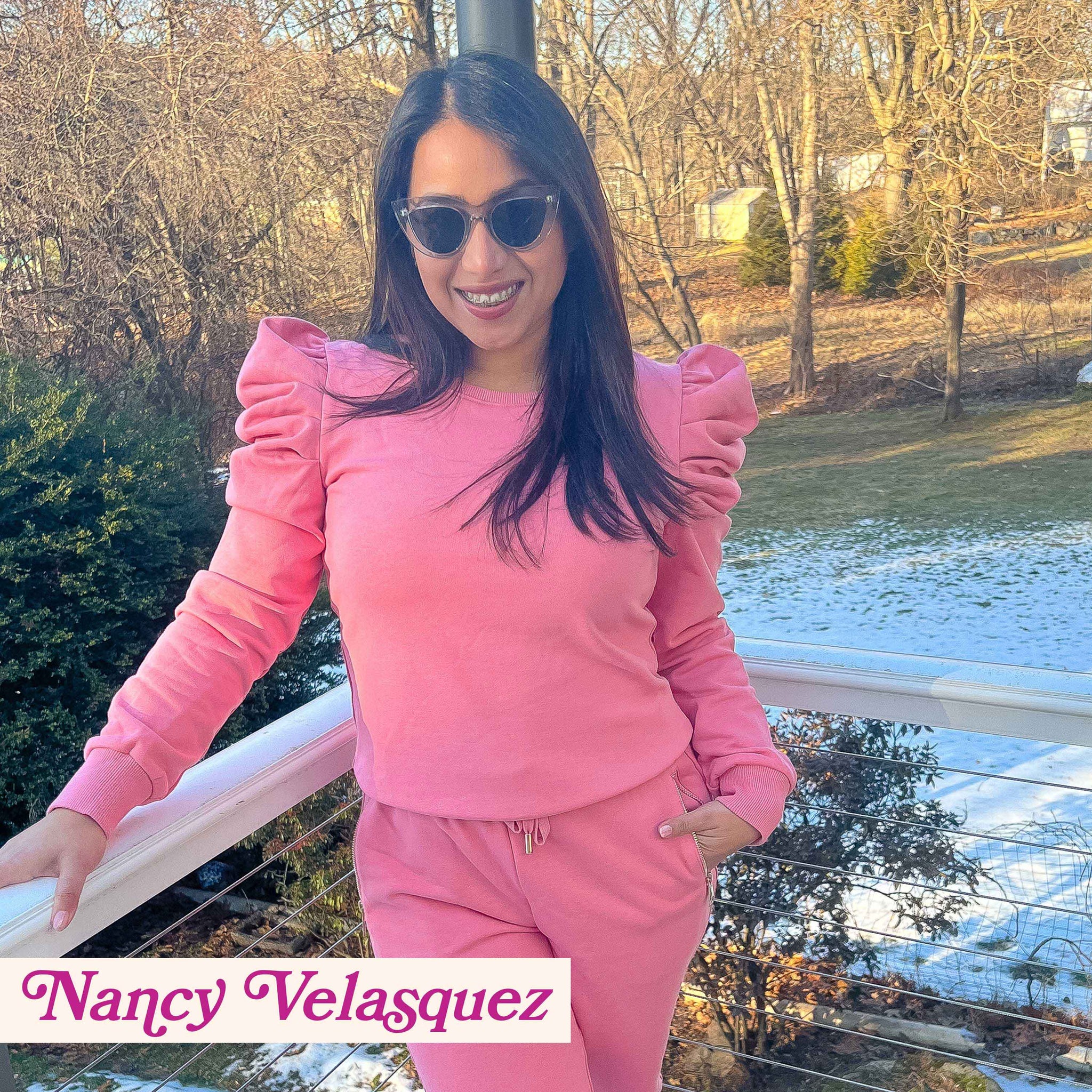 Nancy wears The Happily Eva After Collection Tallulah Sweatpants