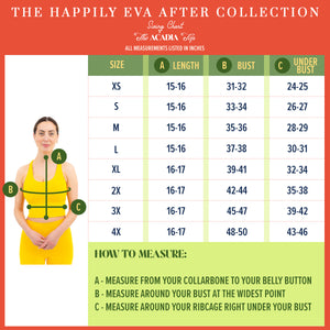 The Happily Eva After Collection Acadia Top Size Chart